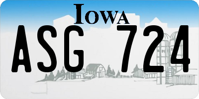 IA license plate ASG724