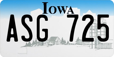 IA license plate ASG725