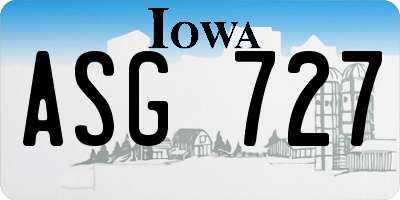 IA license plate ASG727