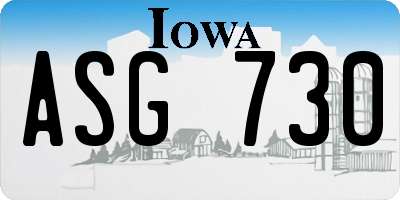 IA license plate ASG730