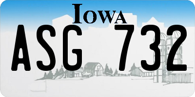 IA license plate ASG732