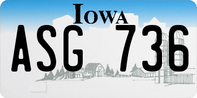 IA license plate ASG736