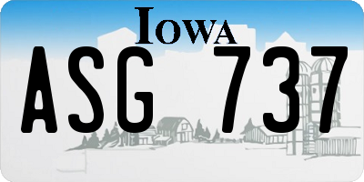 IA license plate ASG737