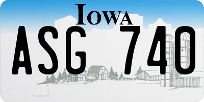 IA license plate ASG740