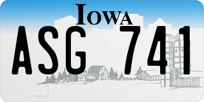 IA license plate ASG741