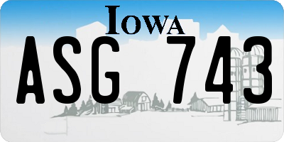 IA license plate ASG743