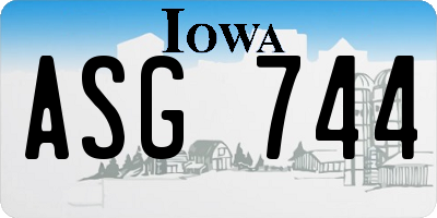 IA license plate ASG744