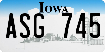 IA license plate ASG745