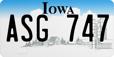 IA license plate ASG747