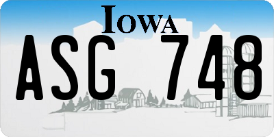 IA license plate ASG748