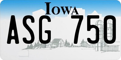 IA license plate ASG750