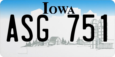 IA license plate ASG751
