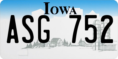 IA license plate ASG752