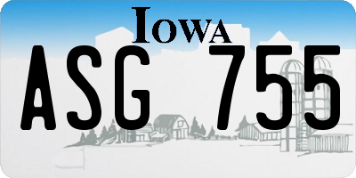 IA license plate ASG755