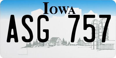 IA license plate ASG757