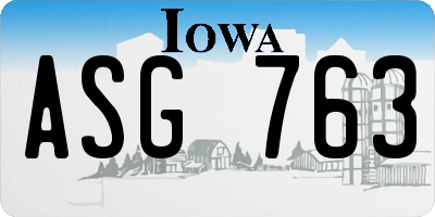 IA license plate ASG763