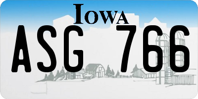 IA license plate ASG766
