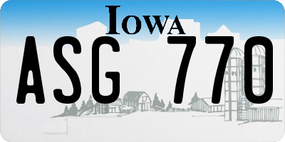 IA license plate ASG770