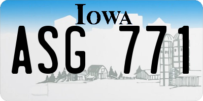 IA license plate ASG771