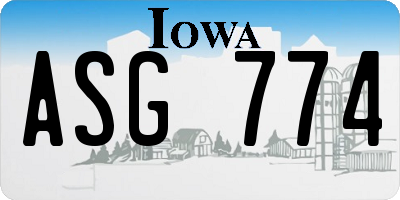 IA license plate ASG774