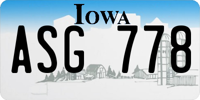 IA license plate ASG778