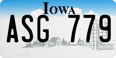 IA license plate ASG779