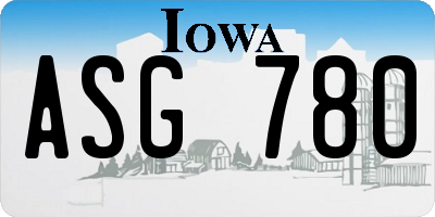 IA license plate ASG780