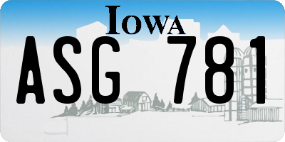 IA license plate ASG781