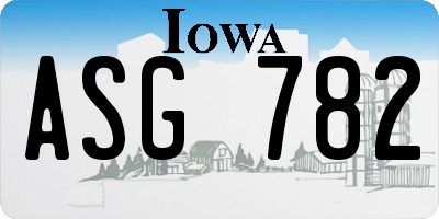 IA license plate ASG782