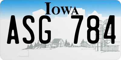 IA license plate ASG784