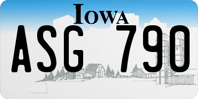 IA license plate ASG790