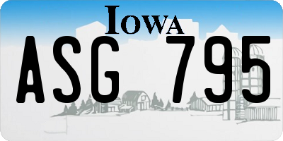 IA license plate ASG795