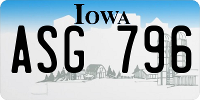 IA license plate ASG796