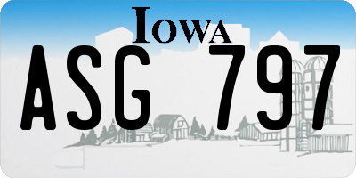 IA license plate ASG797