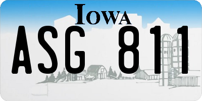 IA license plate ASG811