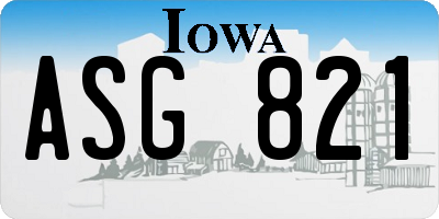 IA license plate ASG821