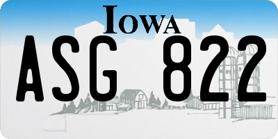 IA license plate ASG822