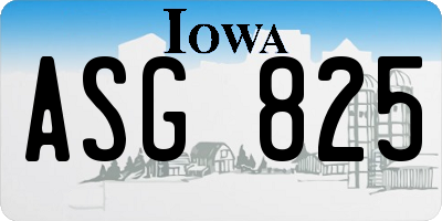 IA license plate ASG825