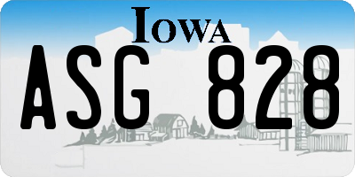 IA license plate ASG828