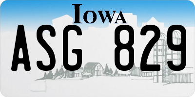 IA license plate ASG829