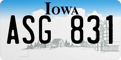 IA license plate ASG831