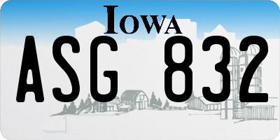 IA license plate ASG832