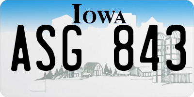 IA license plate ASG843