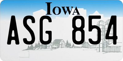 IA license plate ASG854