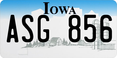 IA license plate ASG856