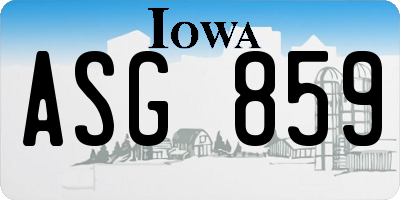 IA license plate ASG859
