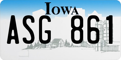 IA license plate ASG861