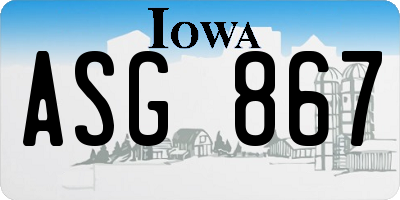 IA license plate ASG867