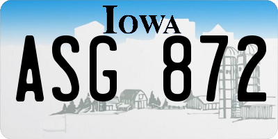 IA license plate ASG872