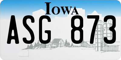 IA license plate ASG873